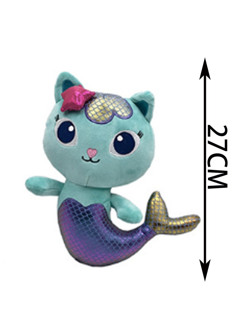 لعبة قطة زرقاء من القطيفة مقاس 27 سم من Gabby'Sdollhouse Mermaid Cat Doll | مناسبة كهدية للأطفال فوق سن 3 سنوات - Image 2