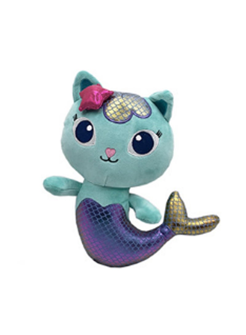 لعبة قطة زرقاء من القطيفة مقاس 27 سم من Gabby'Sdollhouse Mermaid Cat Doll | مناسبة كهدية للأطفال فوق سن 3 سنوات - Image 1