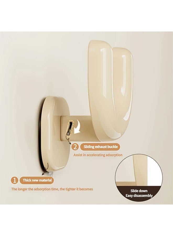 White Suction Cup Slippers Rack No Drill Wall Mounted Strong Adhesive Bathroom Door Hook - Image 4