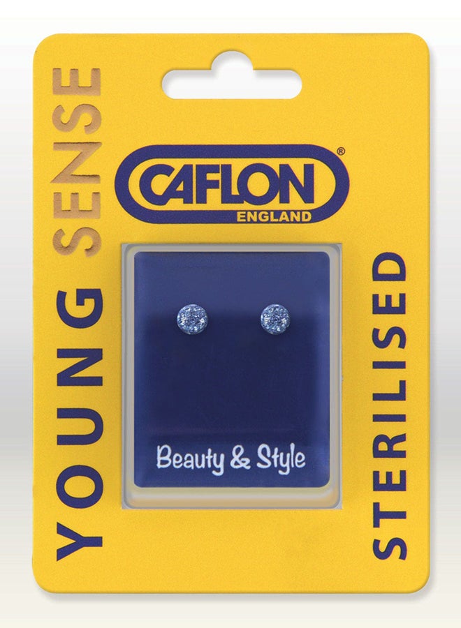 Caflon Young Sense Gold Plate | Light Sapphire Earring | 4.5 Mm