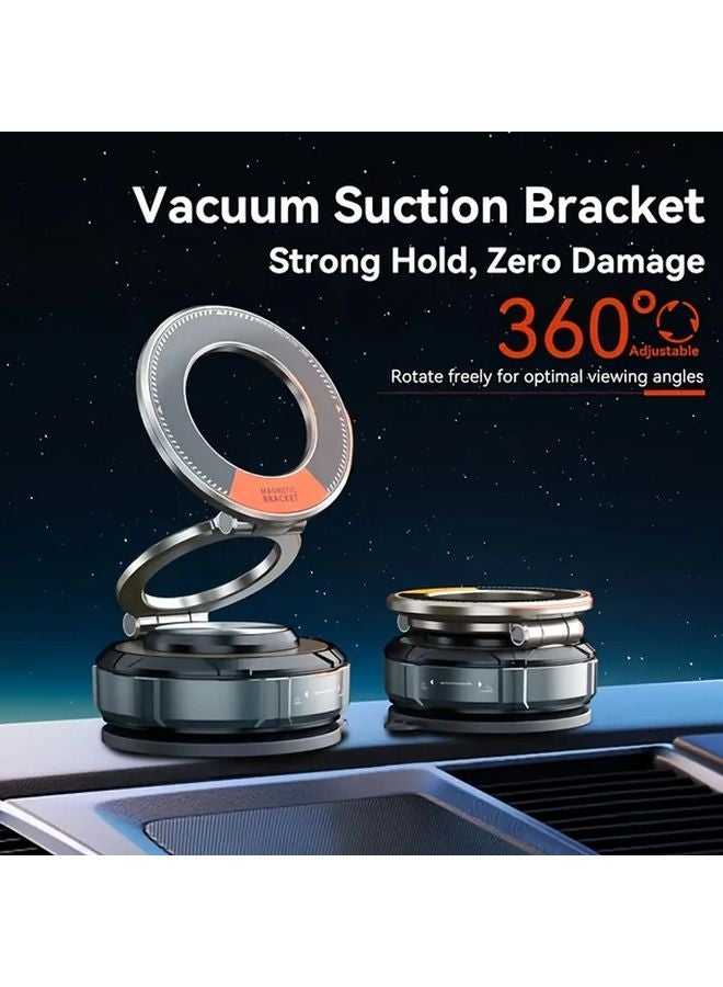 Black Magnetic Car Phone Holder 360 Adjustable Vacuum Suction Cup Mount Compatible iPhone Android - Image 4
