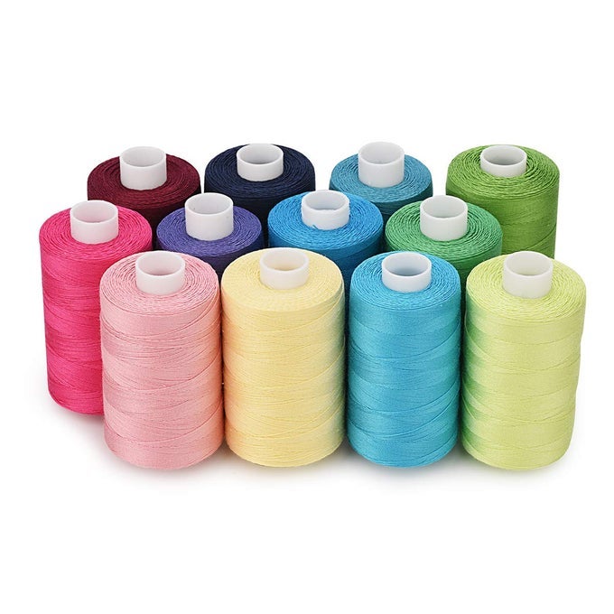 12 COLORS ALL PURPOSES COTTON QUILTING THREAD FOR PIECING SEWING APPLIQU EMBROIDERY ETC