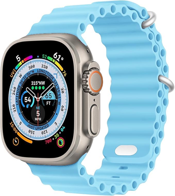 NEXT STORE حزام سيليكون ناعم من نكست ستور متوافق مع ساعة آبل سيريس 1–10/ألترا/ألترا 2/SE، حزام بديل رياضي مهوي (42/44/45/49 مم) للرجال - Image 1