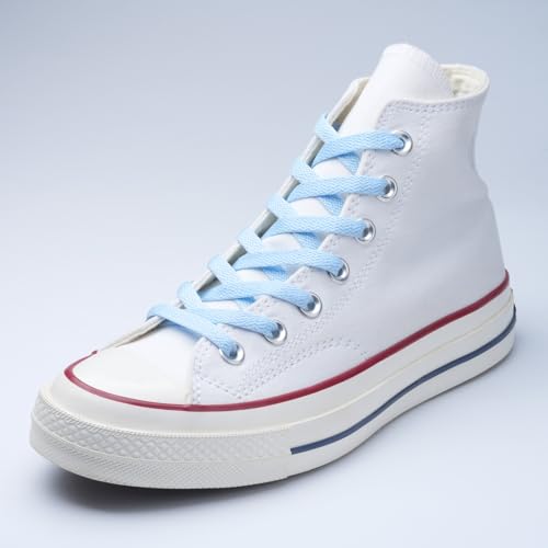 Handshop Flat Shoelaces 5/16" - Shoe Laces Replacements For Sneakers and Athletic Shoes Baby Blue 48 inch (122cm) - Image 2