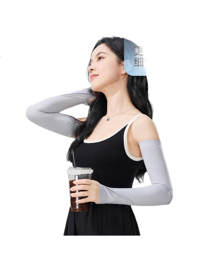 Jiumu Ice Silk Sun Protection Arm Sleeves For Women, Summer Driving Cycling Cooling Uv Protection Arm Covers - Image 2
