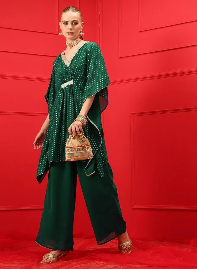 STREET 9 STREET 9 Printed Lace Insert Top and Trousers Co-Ords