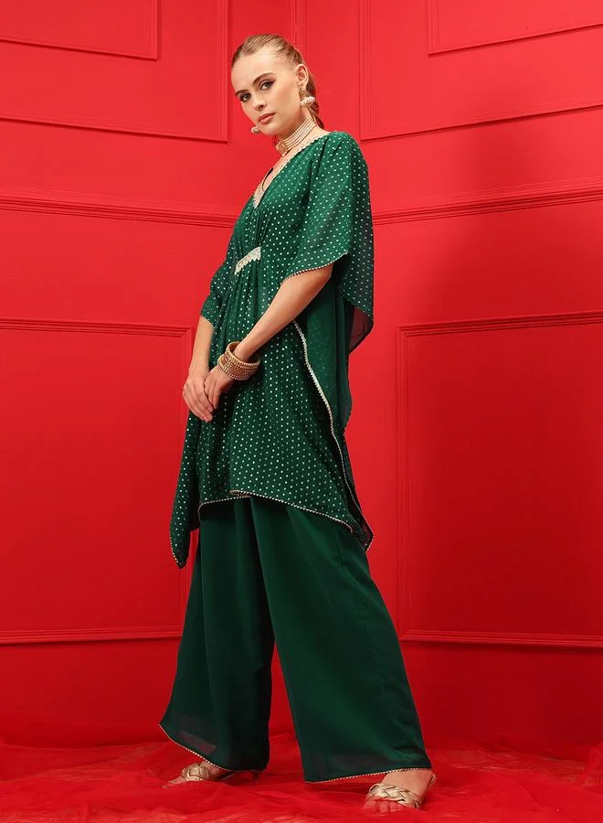 STREET 9 Printed Lace Insert Top and Trousers Co-Ords