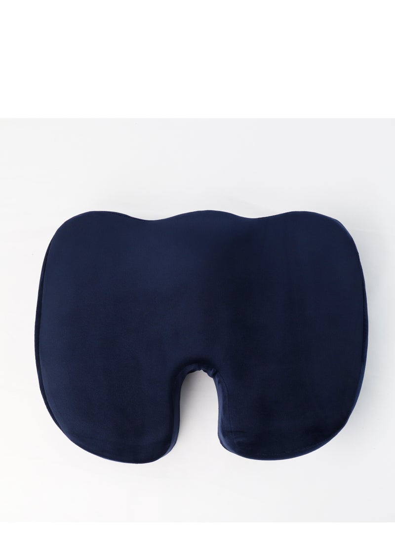 Max Comfort Medical Memory Foam Seat Cushion with Pressure Relief Hole - Navy - Image 5