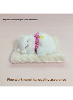 Bamboo Charcoal Cloth Pad Simulation Cats Cats Calling Car Decoration Ornaments Simulation Animals Simulation Flower Basket Cats-Color:Beige Bamboo Charcoal Cloth Pad + Rose Red Skirt Cat Can Bark