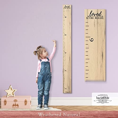 Back40Life Farmhouse Style Wooden Kids Growth Chart Ruler for Boys and Girls (Weathered Natural - NTT) - Image 5