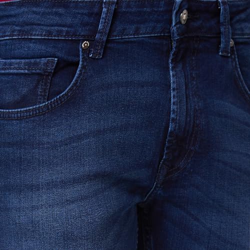 Spykar Men Mid Rise Regular Fit Jeans (Size: 38)-MDRO2BC015_Dark Blue - Image 5
