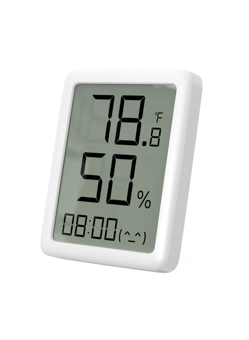 SYOSI Digital Hygrometer Thermometer, Indoor Humidity Sensor with Large LCD Display Humidity and Temperature Monitor LCD Humidity and Temperature Sensor for Home,Babyroom,Bedroom,Elderly Room(White) - Image 1