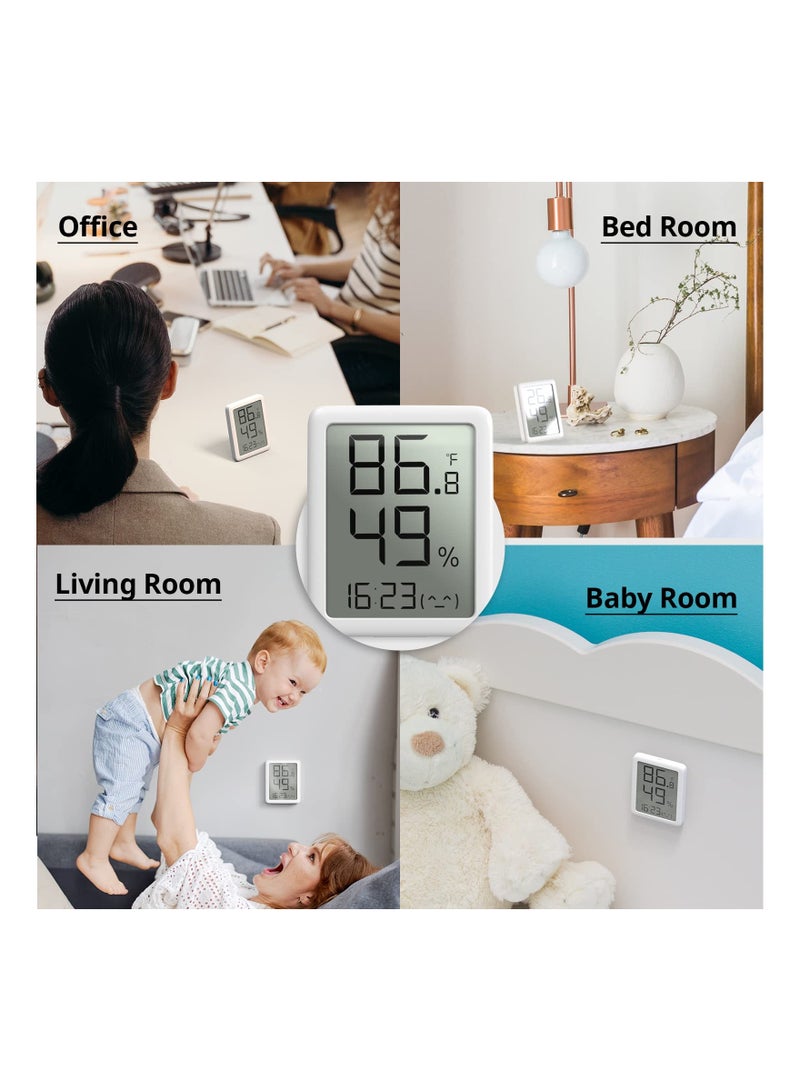 SYOSI Digital Hygrometer Thermometer, Indoor Humidity Sensor with Large LCD Display Humidity and Temperature Monitor LCD Humidity and Temperature Sensor for Home,Babyroom,Bedroom,Elderly Room(White) - Image 5