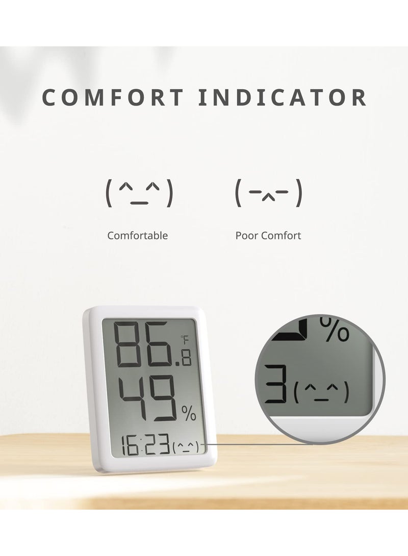SYOSI Digital Hygrometer Thermometer, Indoor Humidity Sensor with Large LCD Display Humidity and Temperature Monitor LCD Humidity and Temperature Sensor for Home,Babyroom,Bedroom,Elderly Room(White) - Image 2