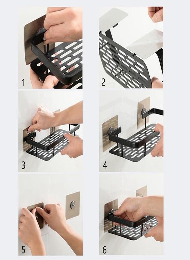 Zenvanex Pack of 2, Self Adhesive Bathroom Shelf for Wall Shelf Organizer Wall Mounted Bathroom Shelves Rack Holder Stand for Bathroom Accessories Organiser Without Drill (Pack of 2) - Image 5