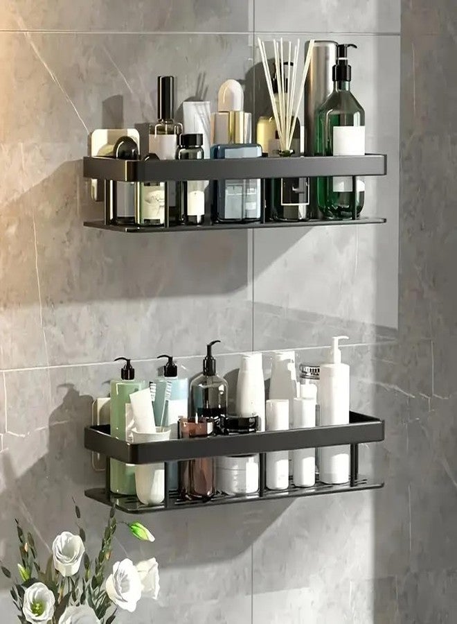 Zenvanex Pack of 2, Self Adhesive Bathroom Shelf for Wall Shelf Organizer Wall Mounted Bathroom Shelves Rack Holder Stand for Bathroom Accessories Organiser Without Drill (Pack of 2) - Image 1