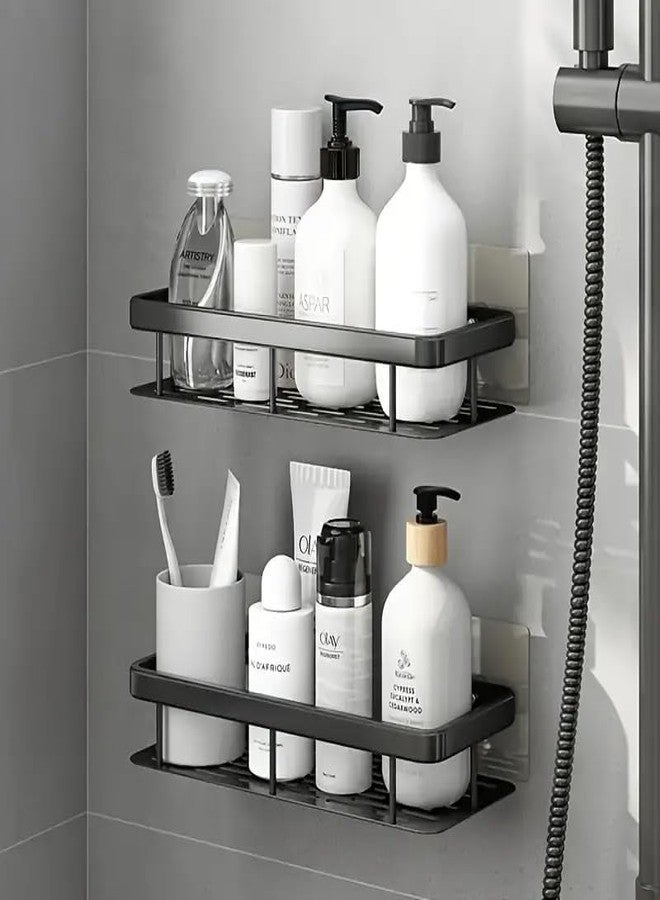 Zenvanex Pack of 2, Self Adhesive Bathroom Shelf for Wall Shelf Organizer Wall Mounted Bathroom Shelves Rack Holder Stand for Bathroom Accessories Organiser Without Drill (Pack of 2) - Image 3