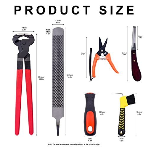 HNONPW 14 inch Horse Farrier Tool Kits - 6Pcs Professional Hoof Trimming Farrier Tools, Can Easily Trim the Hooves of Horses, Cows, Sheep, Donkeys and Other Medium-Sized Animals - Image 2