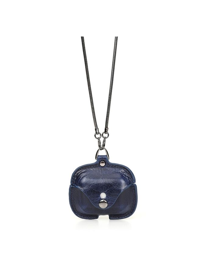 Raxoom Case Cover CONTACTS FAMILY CF1122A AirPods Pro Leather Protective Case with Necklace for AirPods Pro Blue 