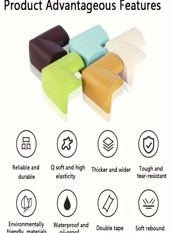 KOOSHLO Baby Proofing Extra Thick Corner Guards-Pack of 4 Off-White Pieces, Corner Protector for Sharp Edges,Baby Protection Corner Guard for Fireplace, Table, Stair, Cabinet (Gold) - Image 3