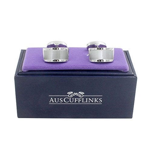 AUSCUFFLINKS Pearl White Stone Cufflinks | Groomsmen Cuff links | Gift for Him | Anniversary Present for Husband - Image 2