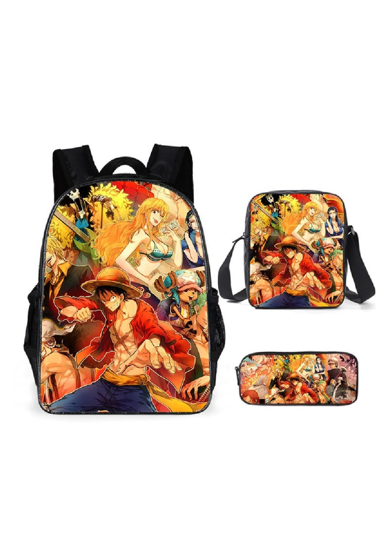 Generic - Cartoon anime backpack for primary and secondary school students, large capacity casual lightweight backpack, cartoon shoulder bag, pencil case, pencil case, and pencil case - Image 1