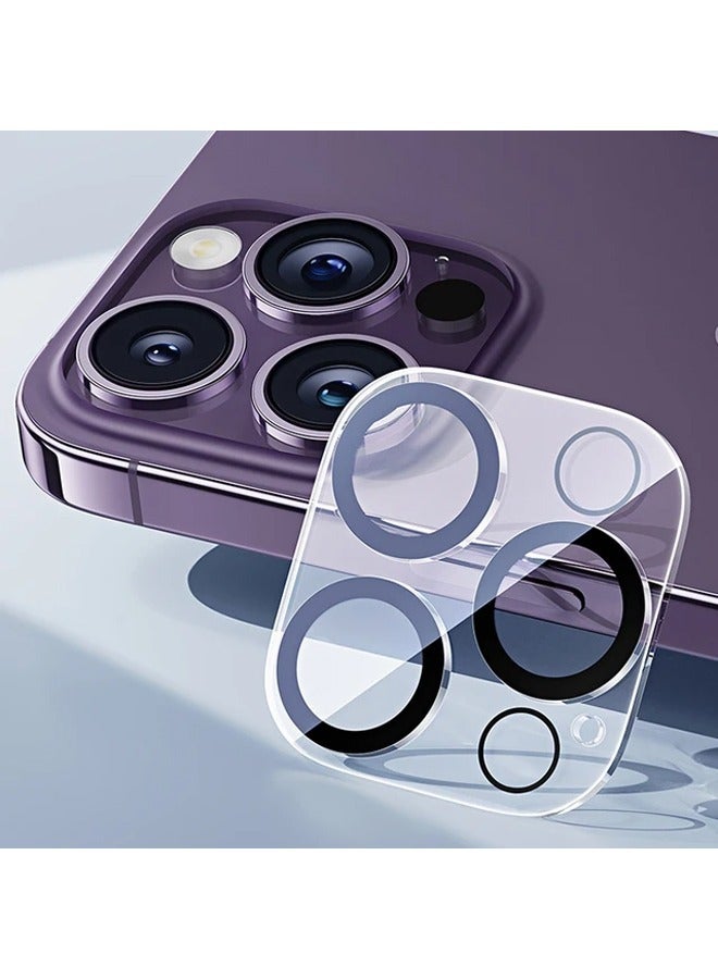 Miqia iPhone 14 Pro Tempered Glass Camera Lens Protector Ultra HD transparent 9H Hardness Anti-Scratch Case Friendly Easy to Install No Affect on Night full coverage protection - Image 1