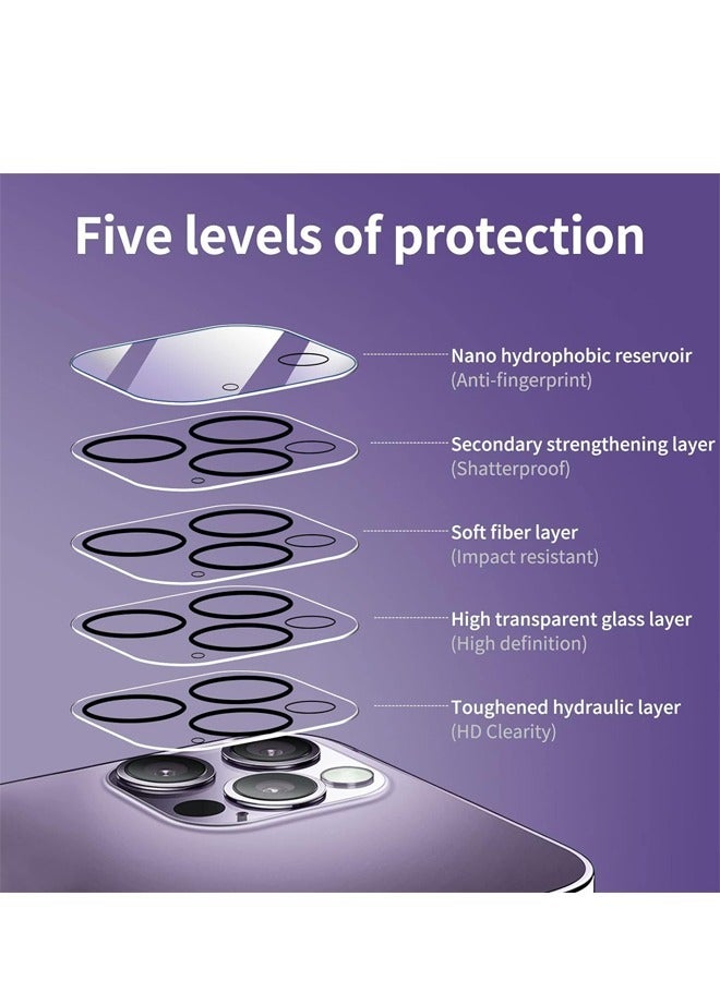 Miqia iPhone 14 Pro Tempered Glass Camera Lens Protector Ultra HD transparent 9H Hardness Anti-Scratch Case Friendly Easy to Install No Affect on Night full coverage protection - Image 3