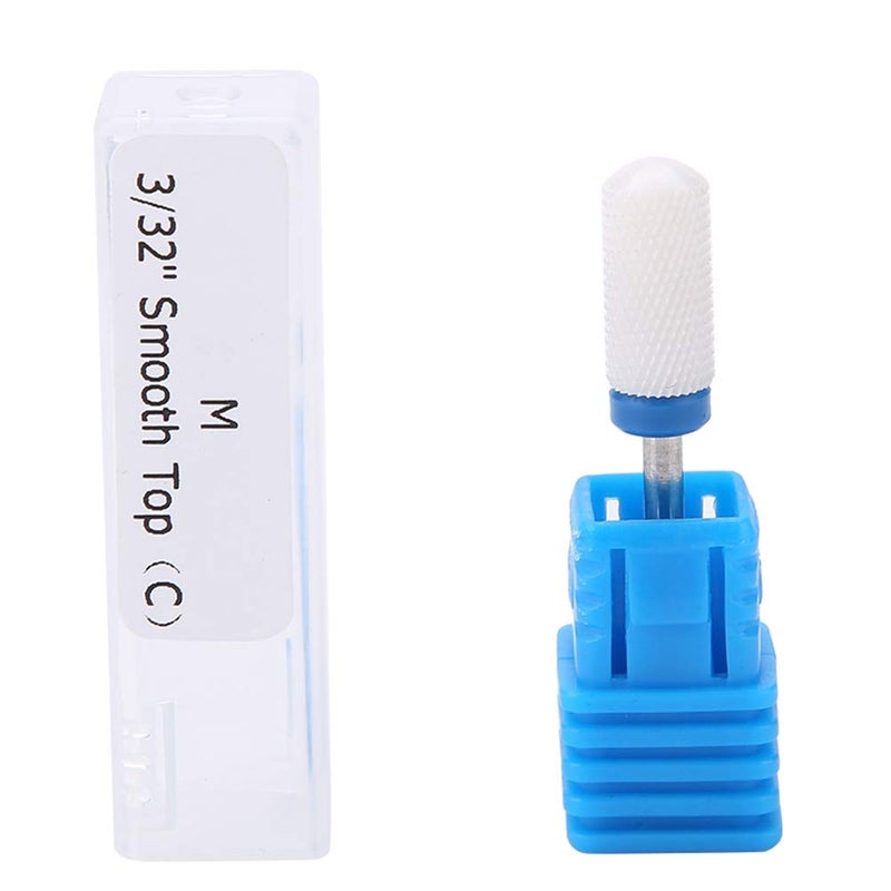 FILFEEL Nail Drill Bit Ceramic Manicure Drill Bits for Manicure Pedicure Cuticle Gel Nail Polishing Cylinder Shape Grinding Head with Display BaseWhite 03