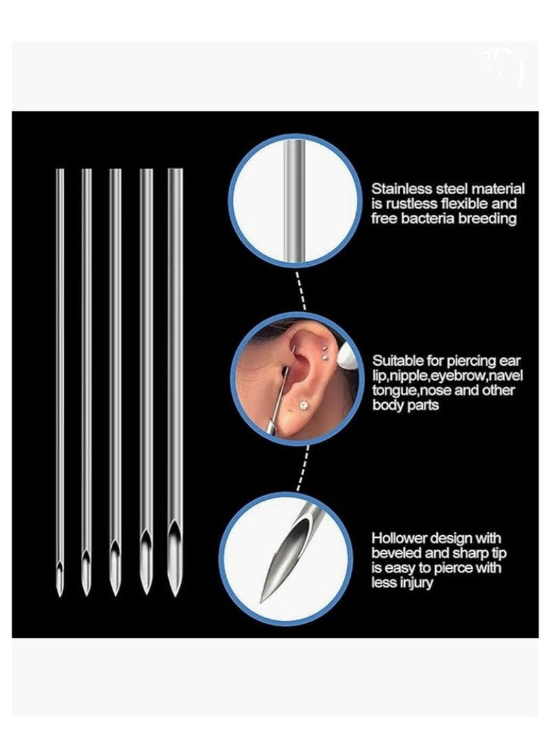 Generic - Piercing Needles 100pcs Piercing Needles Assorted Stainless Steel Ear Nose Piercing Needles Piercing Supplies Ear Nose Piercing Kit Piercing Tool - Image 1