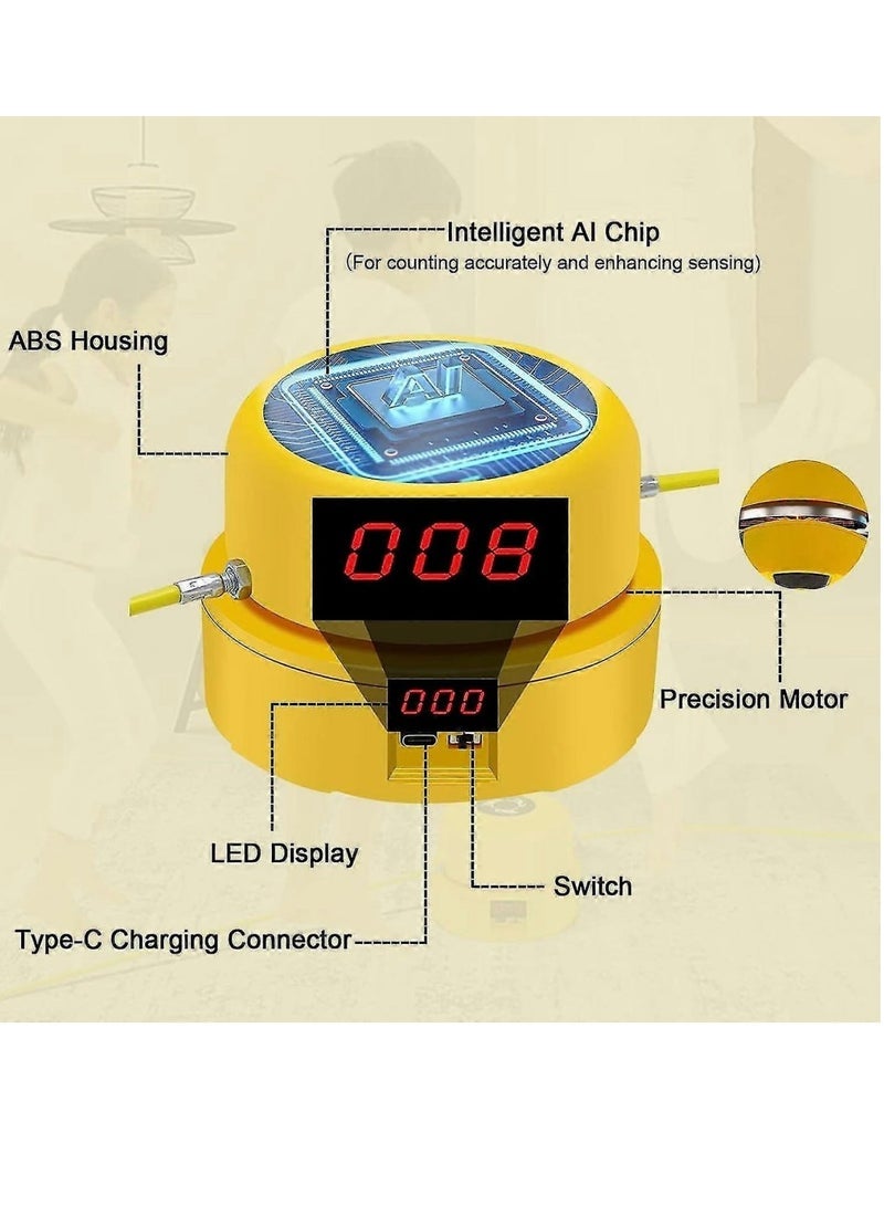 آلة حبل القفز الذكية بشاشة رقمية قابلة للتعديل الطول للبالغين والأطفال بمقبض بلاستيكي للتمرين واللياقة البدنية والحفلات والترفيه مع جهاز تحكم عن بعد - Image 3