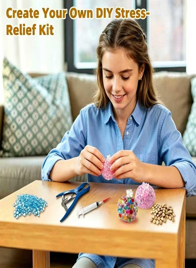 مجموعة صنع كرات تخفيف التوتر الإسفنجية (20 قطعة) - قوالب فارغة مع مضخة هواء وأداة توسيع، اصنع بنفسك كرات تخفيف التوتر الشفافة للبالغين - Image 5