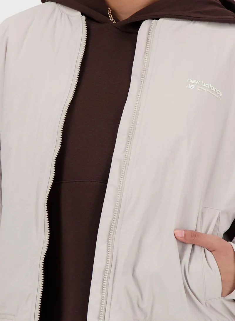 New Balance Linear Heritage Woven Bomber Jacket