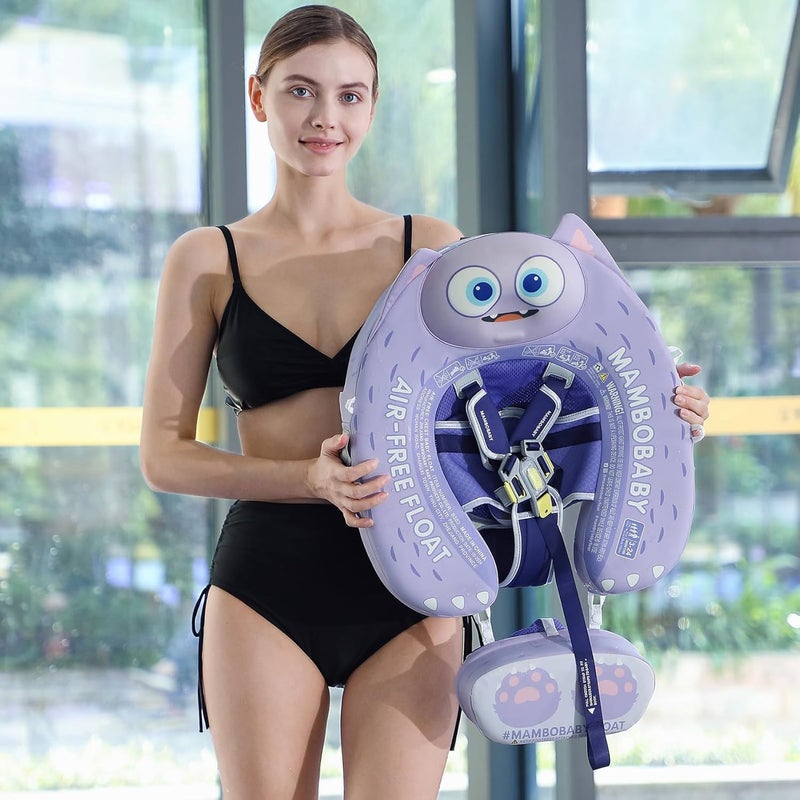 V Convey Mambobaby Float with Canopy and Tail New Upgraded Non-Inflatable Baby Pool Float Mambo Float Swim Trainer Solid Infant Swim Float Adjustable Pearl Foam Baby Swim Ring - Image 5