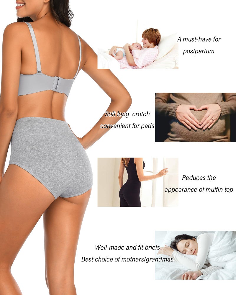 CULAYII Postpartum Underwear for Women Tummy Control Panties Soft Breathable High Waisted Underwear Women Pregnancy Panties Cotton Ladies Briefs(L) - Image 5