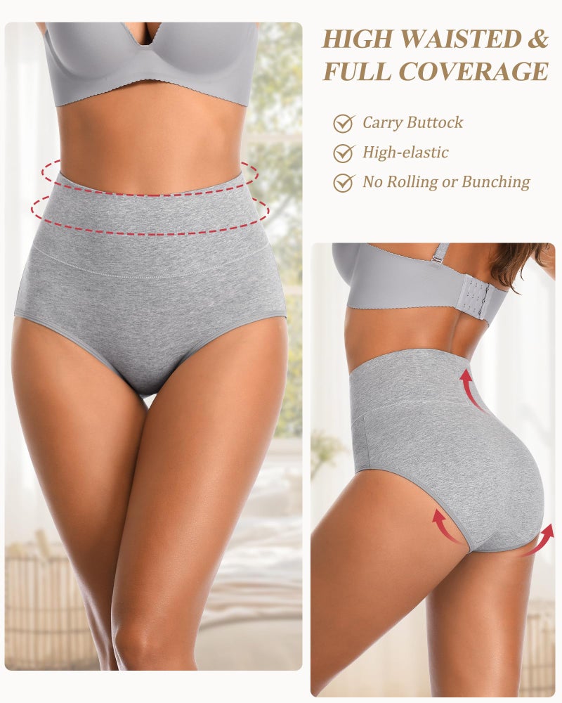 CULAYII Postpartum Underwear for Women Tummy Control Panties Soft Breathable High Waisted Underwear Women Pregnancy Panties Cotton Ladies Briefs(L) - Image 4
