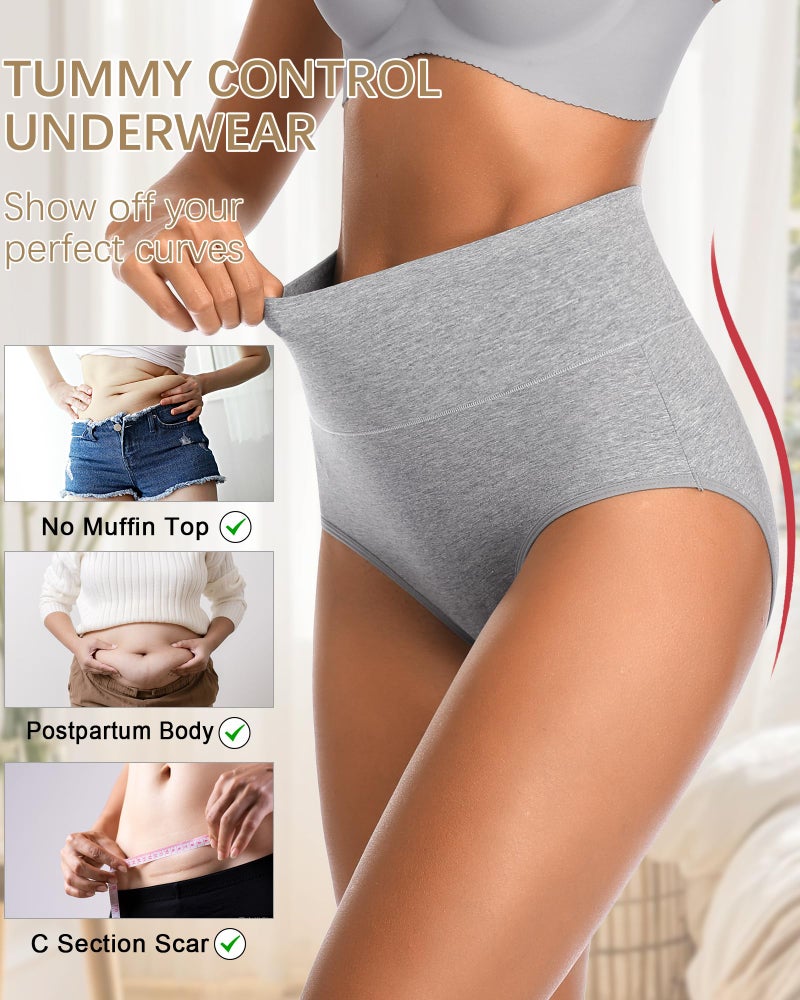 CULAYII Postpartum Underwear for Women Tummy Control Panties Soft Breathable High Waisted Underwear Women Pregnancy Panties Cotton Ladies Briefs(L) - Image 2