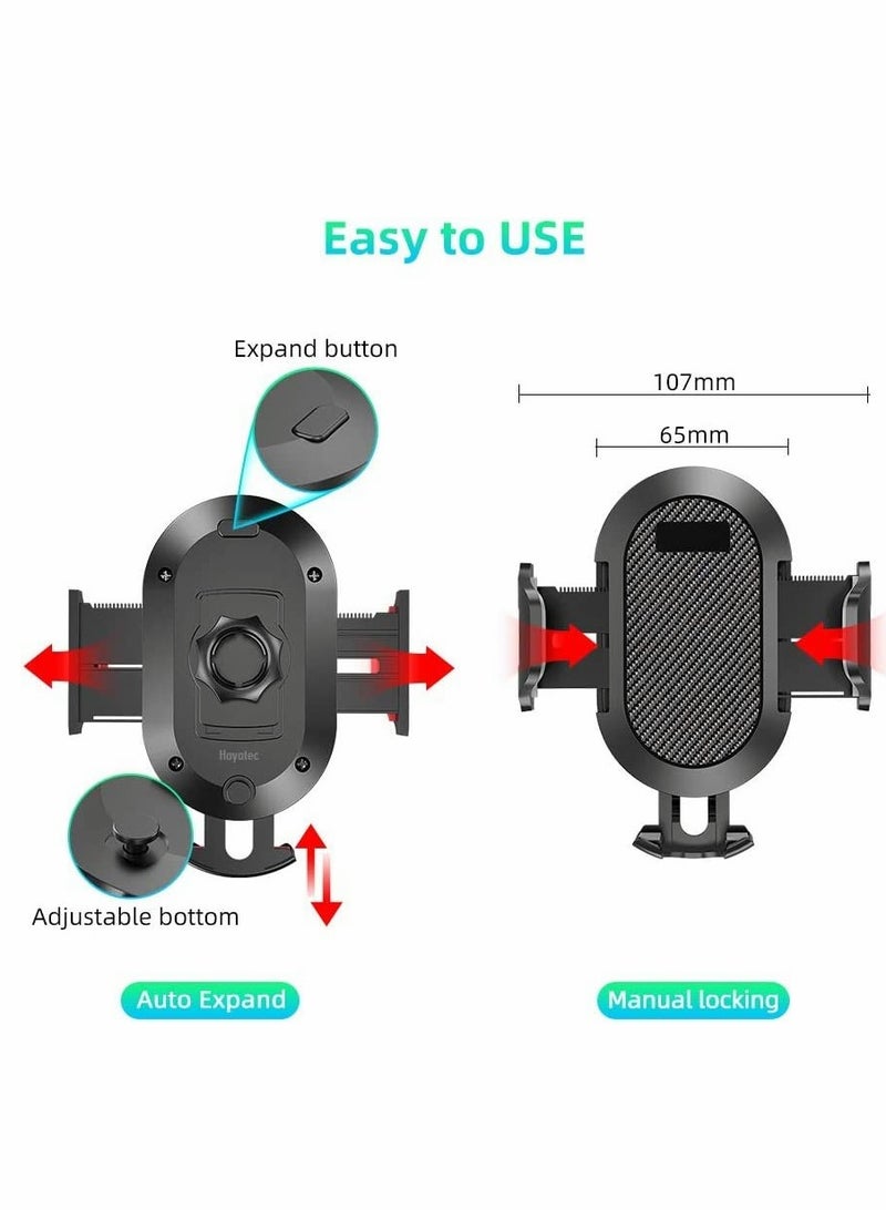 KASTWAVE Cradles, Adjustable Car mobile phone Holder Extendable Mount for Car phone - Windscreen Dashboard phone Cradle - One hand Quick Release With Strong Suction Pad (Black Red) - Image 2