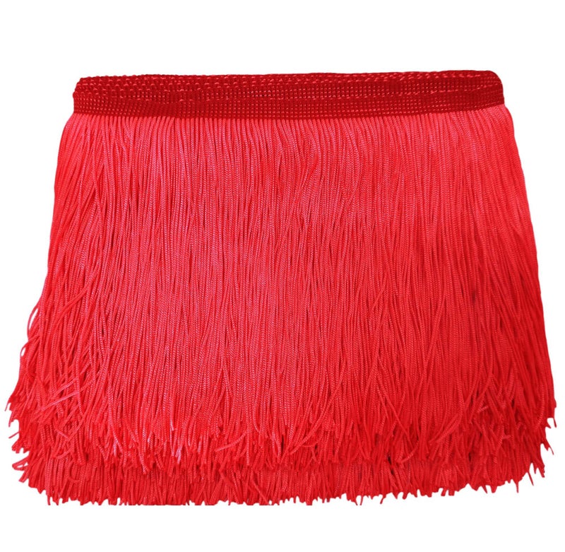 Lauthen.S 10 Yards Of 6"" Chainette Fringe Trim Tassel Sewing Trim For Diy Craft Latin Dress Lamp Shade Decoration Coral - Image 1