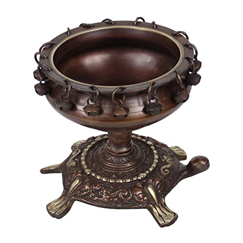 ARTVARKO™ Brass Urli Ethnic Traditional Tortoise Urli Decorative Bowl for Flowers Floating Candles Home Office Decor Diwali Gift 8 Inch - Image 3