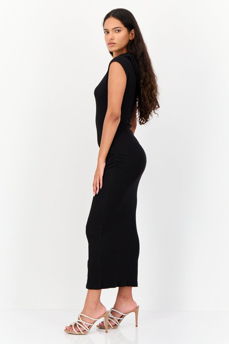 Don't Call Me Jennyfer Women Ruched Bodycon Dress, Black  - Image 2