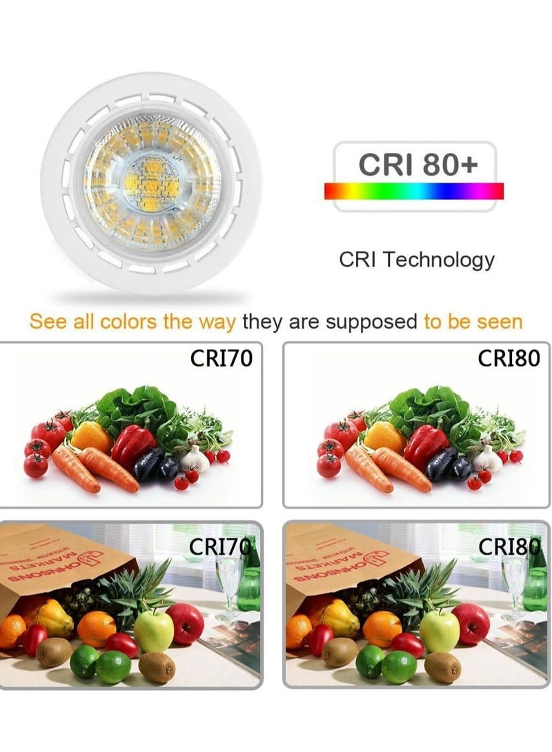 SOLARAE 6 Pack GU10 LED Bulbs - Halogen Equivalent, 550lm, 4000K Natural White- 40¬∞ Beam Angle Spotlight, UL Listed, Non-Dimmable - Image 4