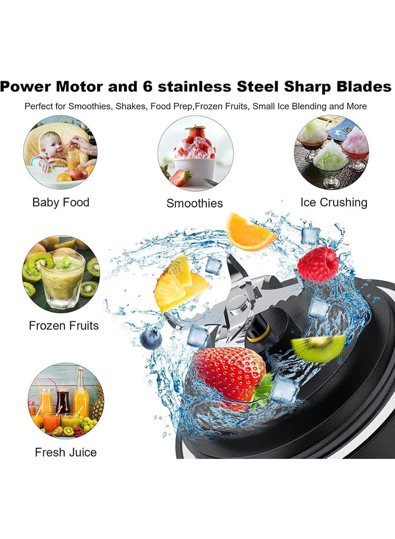 BlueFire Portable Blender for Shakes & Smoothies – 6 Sharp Blades, 4000mAh USB Type-C Rechargeable Mini Blender Cup (470ML) | Personal Travel Juicer for Frozen Fruit, Ice & Protein Shakes | 18,000 RPM Powerful Motor, Waterproof, Easy Clean & Lightweight Design - Image 3