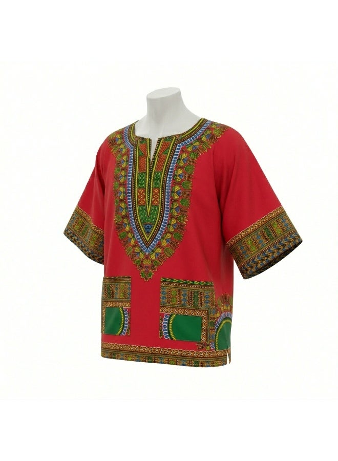Women's Printed Short-Sleeve Casual Tunic Blouse - Image 4