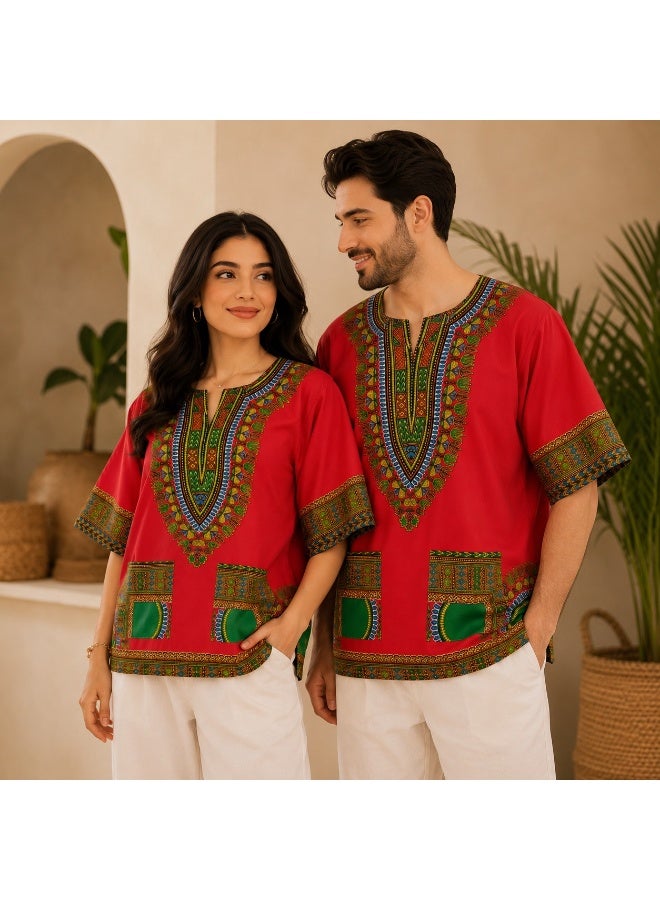 Women's Printed Short-Sleeve Casual Tunic Blouse - Image 3