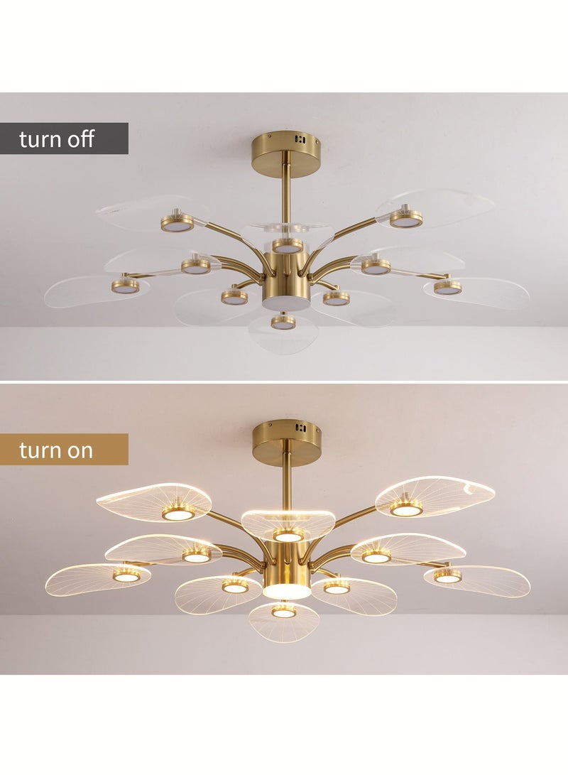 Haikomin Modern Sputnik Chandelier 56W Dimmable LED Pendant Light With 10 Lights Gold Plating Branch Chandeliers Mid Century Hanging Light for Dining Room Bedroom Living Room Kitchen Hotel - Image 4