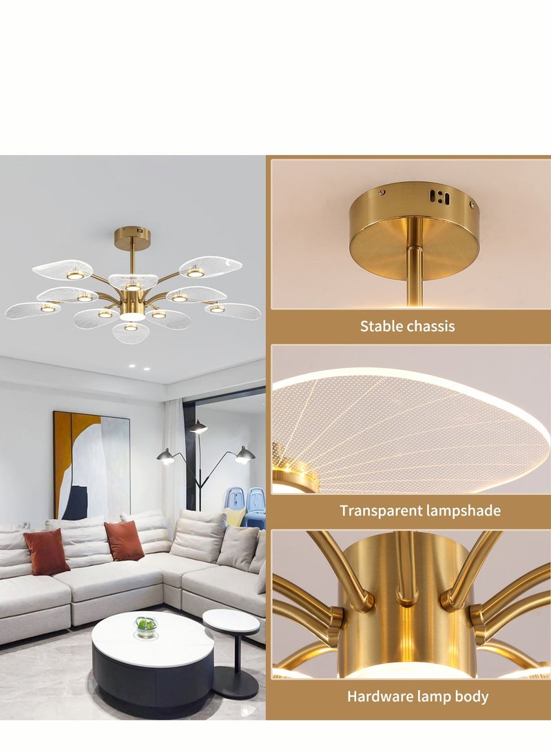 Haikomin Modern Sputnik Chandelier 56W Dimmable LED Pendant Light With 10 Lights Gold Plating Branch Chandeliers Mid Century Hanging Light for Dining Room Bedroom Living Room Kitchen Hotel - Image 5