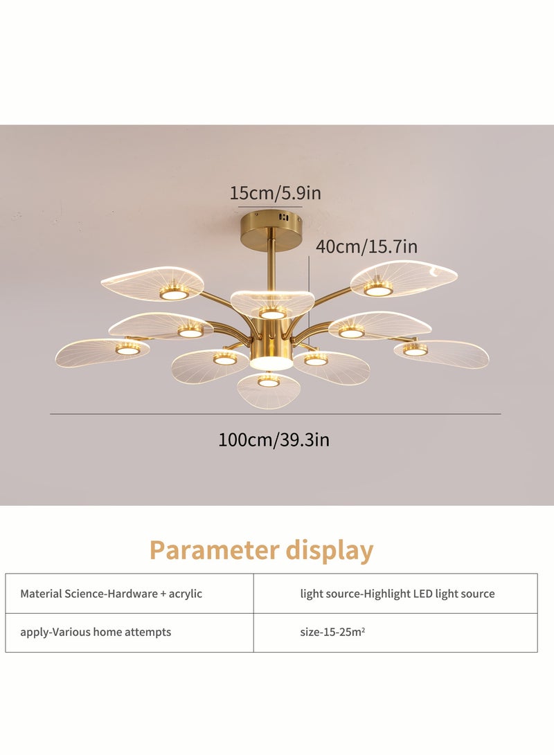 Haikomin Modern Sputnik Chandelier 56W Dimmable LED Pendant Light With 10 Lights Gold Plating Branch Chandeliers Mid Century Hanging Light for Dining Room Bedroom Living Room Kitchen Hotel - Image 2
