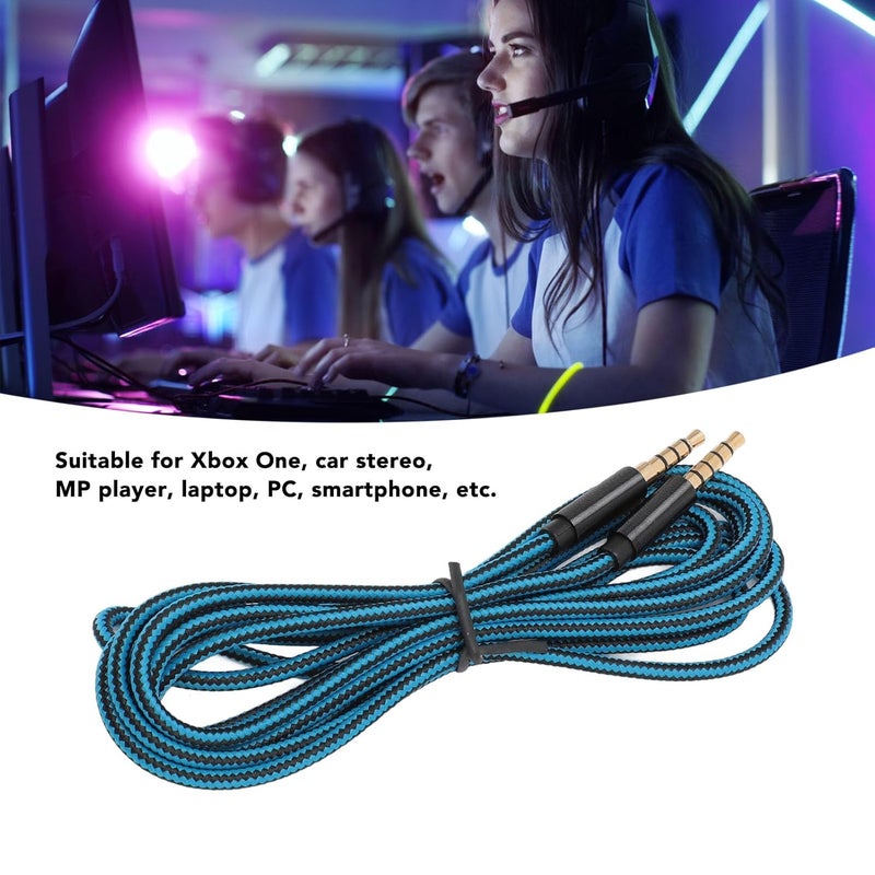 Ashata 3.5mm 5 Pole Plug to 4 Pole Plug Cable, Compatible A10 A30 A40 Headset, 2m Gold Plated Gaming Headset Cable with Oxygen Copper Wire, Car Stereo, Smartphone - Image 2