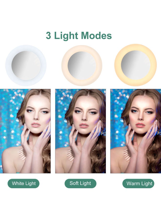 حلقة إضاءة لصور السيلفي مع حامل أسود/ أبيض - Image 5